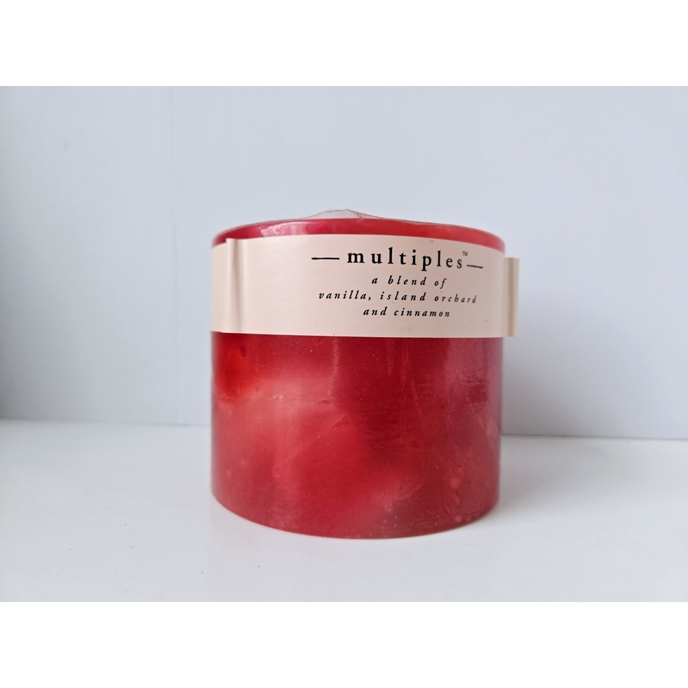Pier 1 large pillar candle unburnt Multiples 4x5" vanilla‎ orchard cinnamon